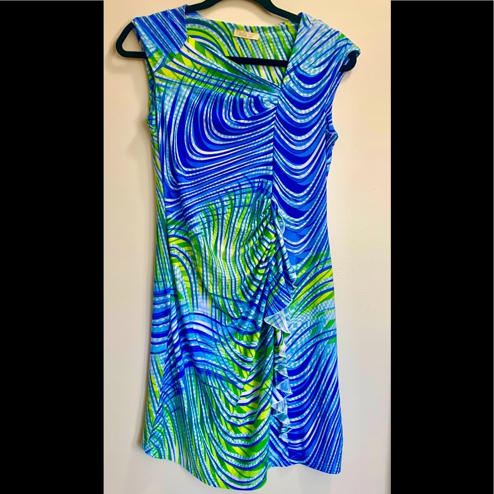 Bella D. Blue & Green Dress